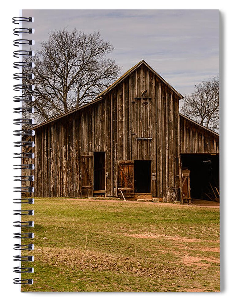 Lbj Ranch Spiral Notebook featuring the photograph LBJ ranch large barn by John Johnson
