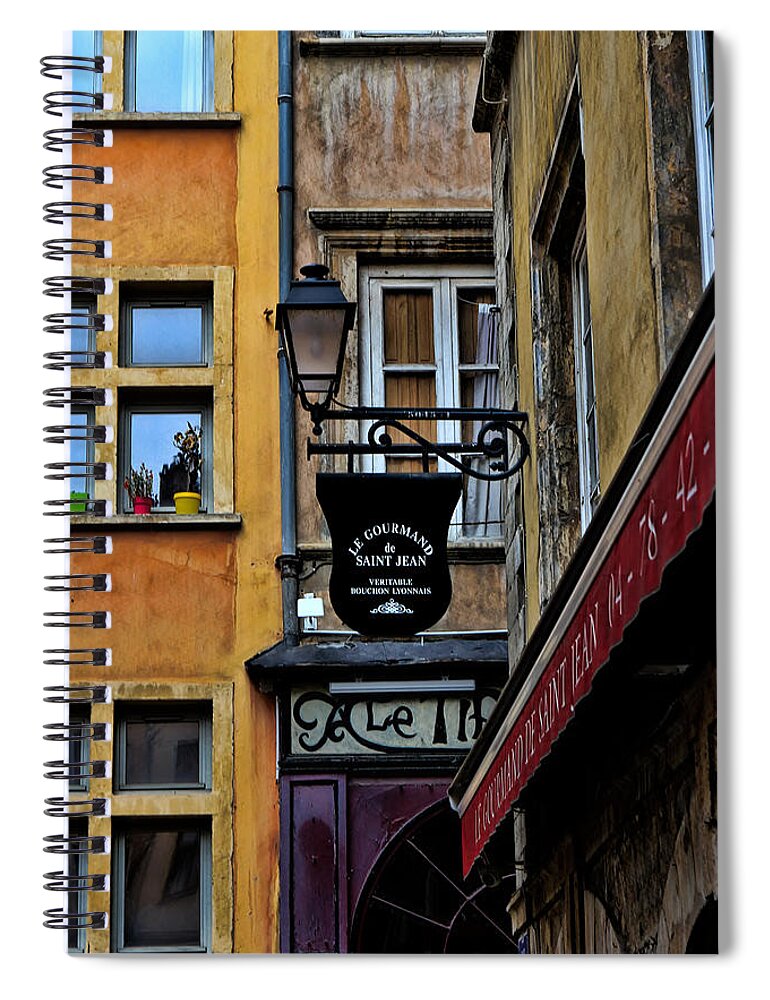 Archieture Spiral Notebook featuring the photograph Le Gourmand Saint Jean-Lyon France by Tom Prendergast