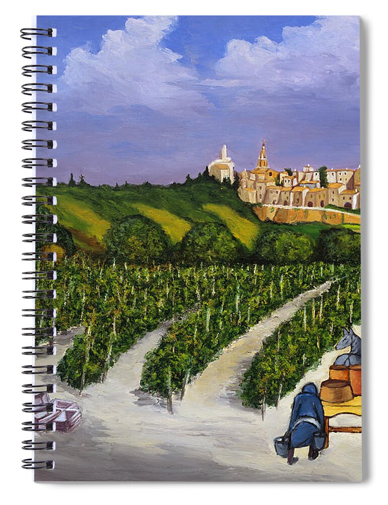 Mediterranean Art Spiral Notebook featuring the painting Le Provence by William Cain