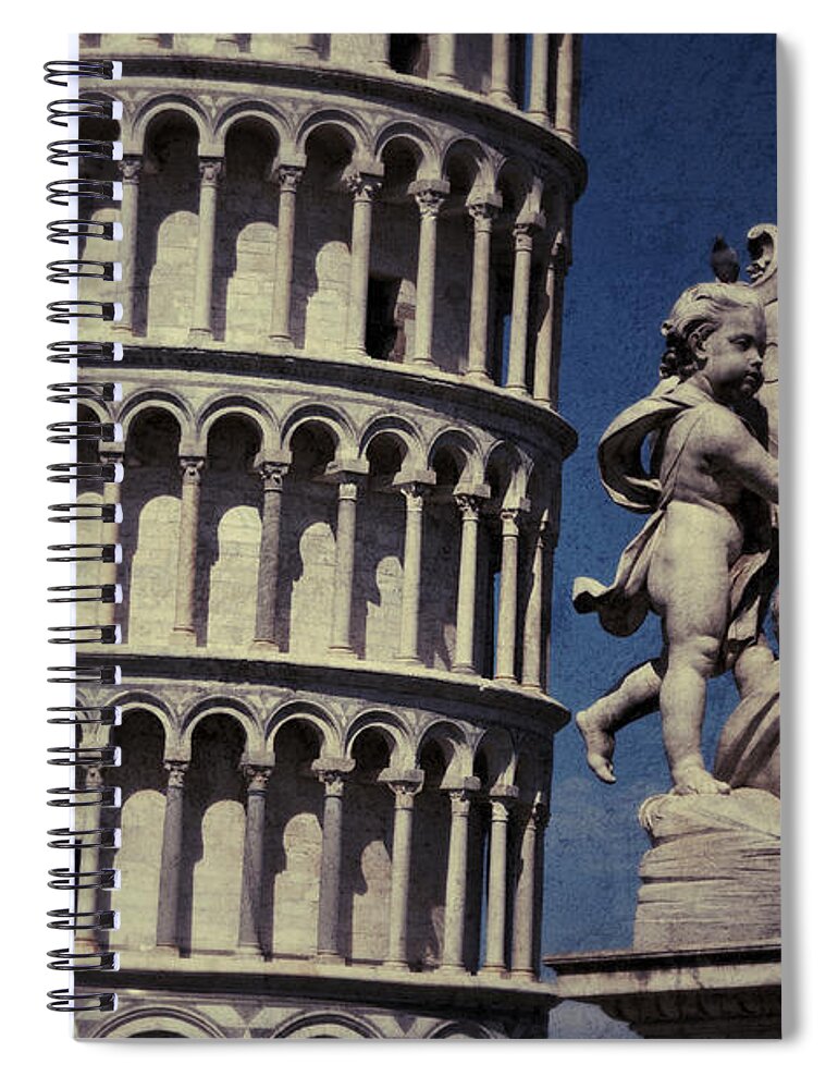 Leaning Tower Spiral Notebook featuring the digital art Leaning Tower of Pisa by Ayhan Altun