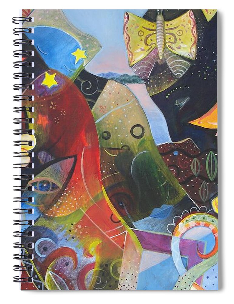 Learning To See By Helena Tiainen Spiral Notebook featuring the painting Learning to See by Helena Tiainen