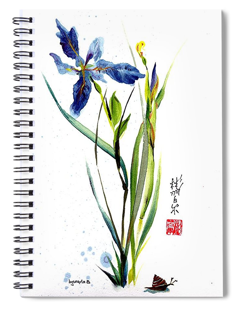 Chinese Brush Painting Spiral Notebook featuring the painting Leaving Zen by Bill Searle