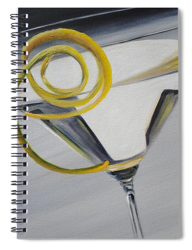 Lemontini Spiral Notebook featuring the painting Lemontini by Donna Tuten