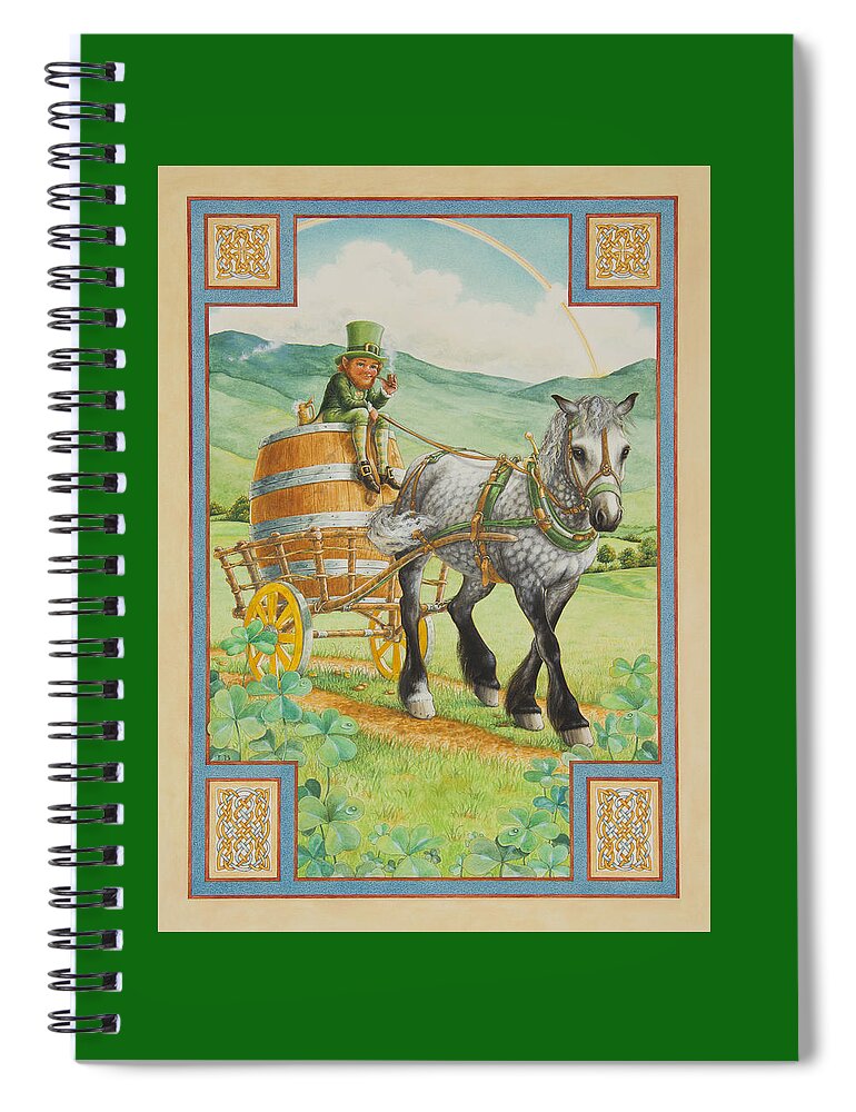 Leprechaun Spiral Notebook featuring the painting Leprechaun by Lynn Bywaters