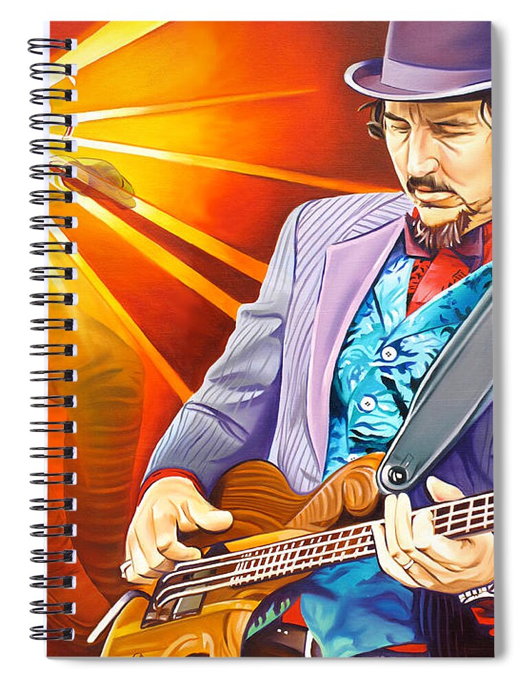 Les Claypool Spiral Notebook featuring the painting Les Claypool's-Sonic Boom by Joshua Morton