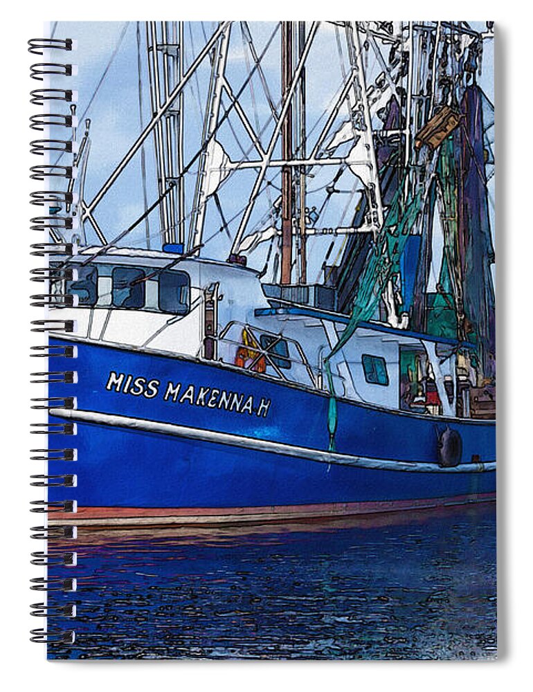 Shrimp Boat Spiral Notebook featuring the photograph Let's Go Shrimping by Barry Jones