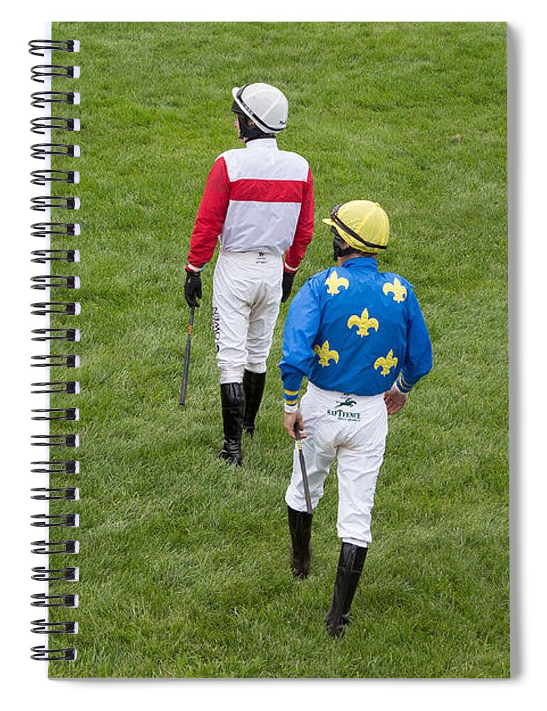 Jockey Spiral Notebook featuring the photograph Let's kick up some dirt and grass by Robert L Jackson