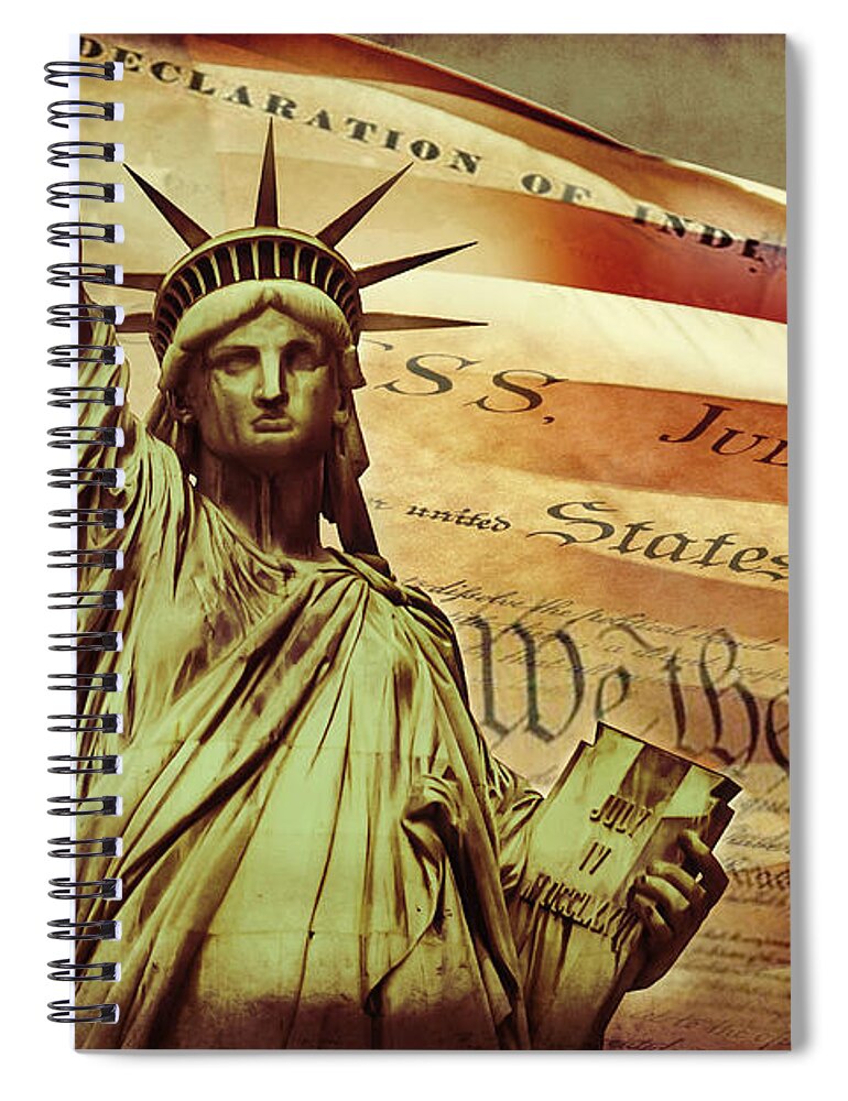 Statue Of Liberty Spiral Notebook featuring the digital art Declaration Of Independence by Az Jackson