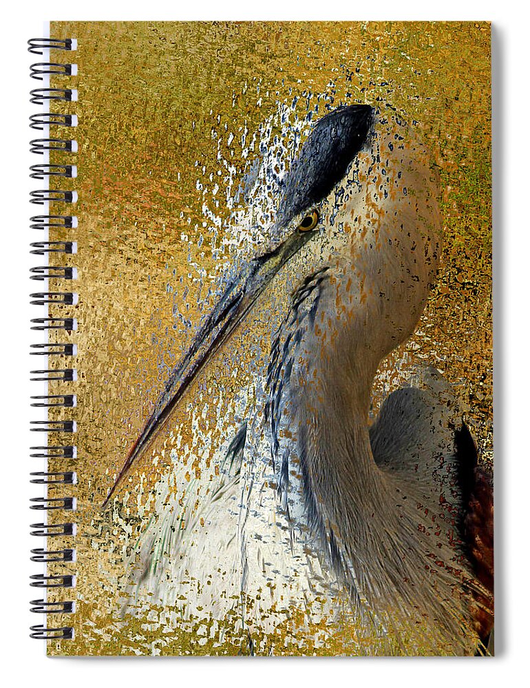 Heron Spiral Notebook featuring the photograph Life In The Sunshine - Bird Art Abstract Realism by Georgiana Romanovna
