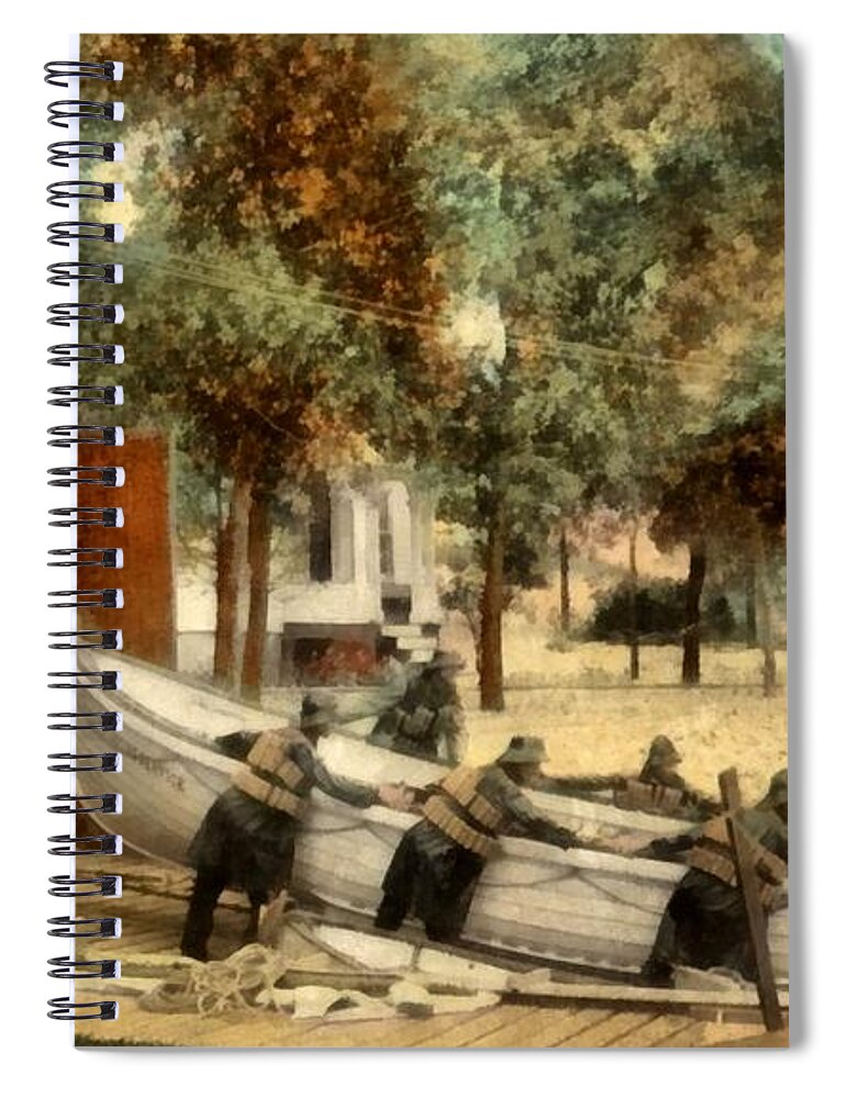 Life Saving Station Spiral Notebook featuring the digital art Life Saving Station by Michelle Calkins