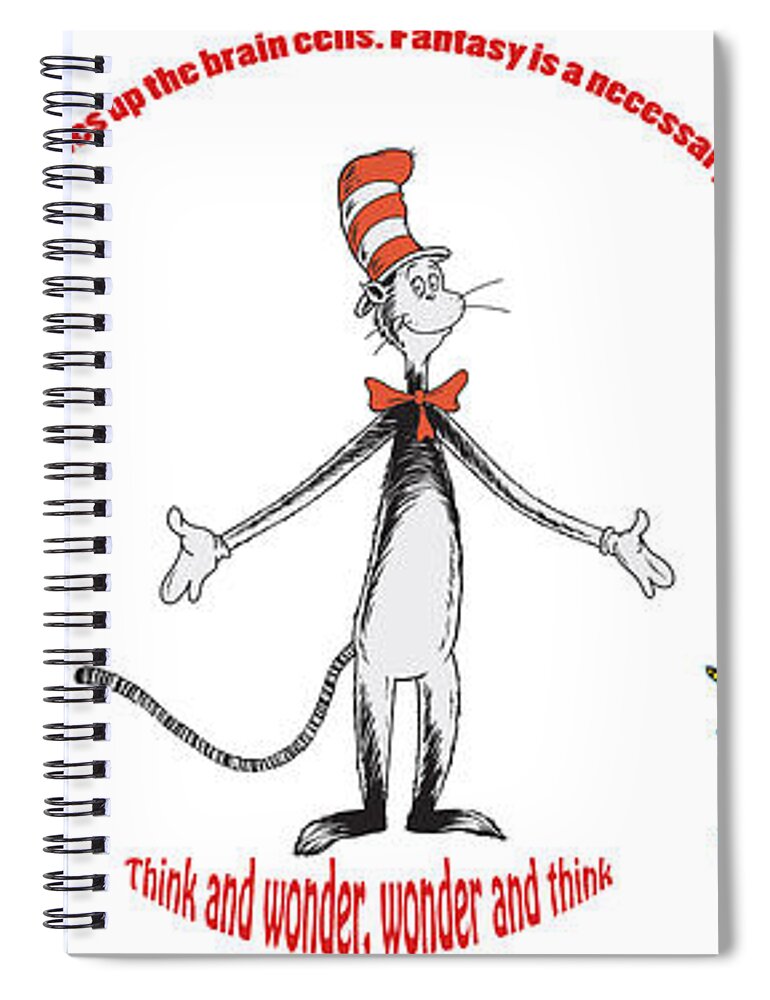 Dr. Seuss Spiral Notebook featuring the digital art Life Words - Dr Seuss by Georgia Clare