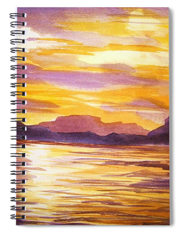 Water Spiral Notebook featuring the painting Light Dancing on Water by Ellen Levinson