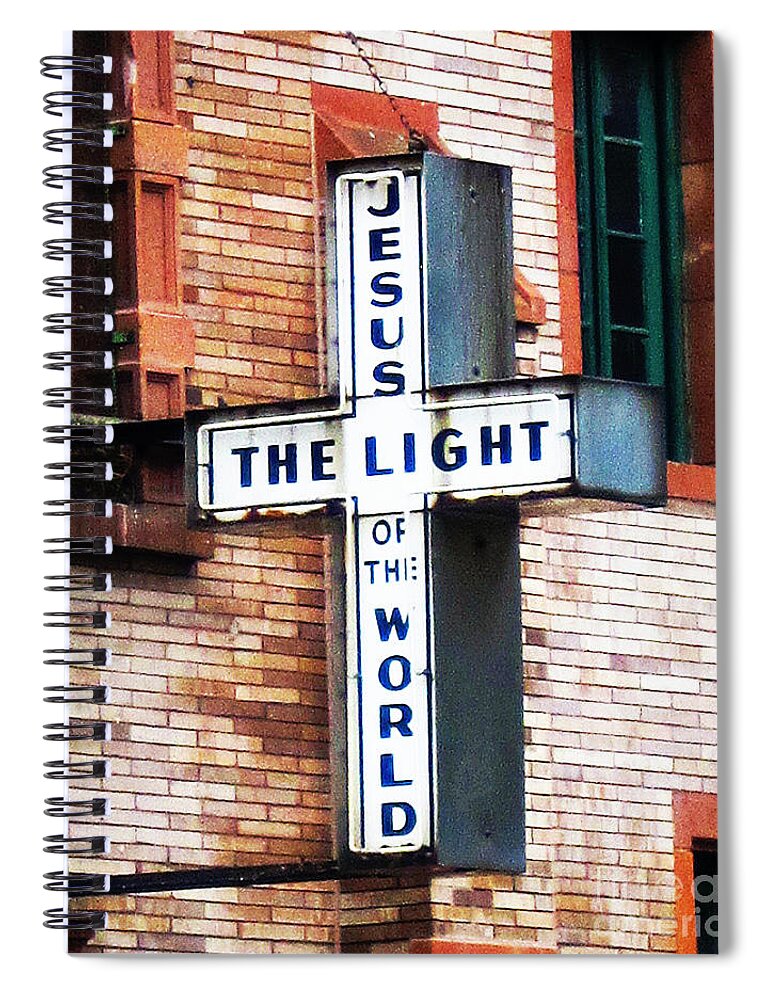 Jesus Spiral Notebook featuring the photograph Light of the World by Marguerita Tan