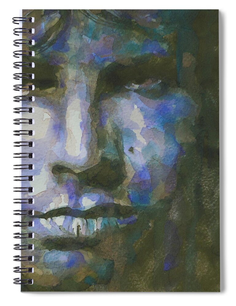 Jim Morrison Spiral Notebook featuring the painting Light My Fire by Paul Lovering