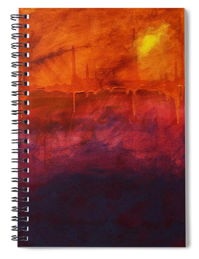 Abstract Spiral Notebook featuring the painting Light by Nancy Merkle