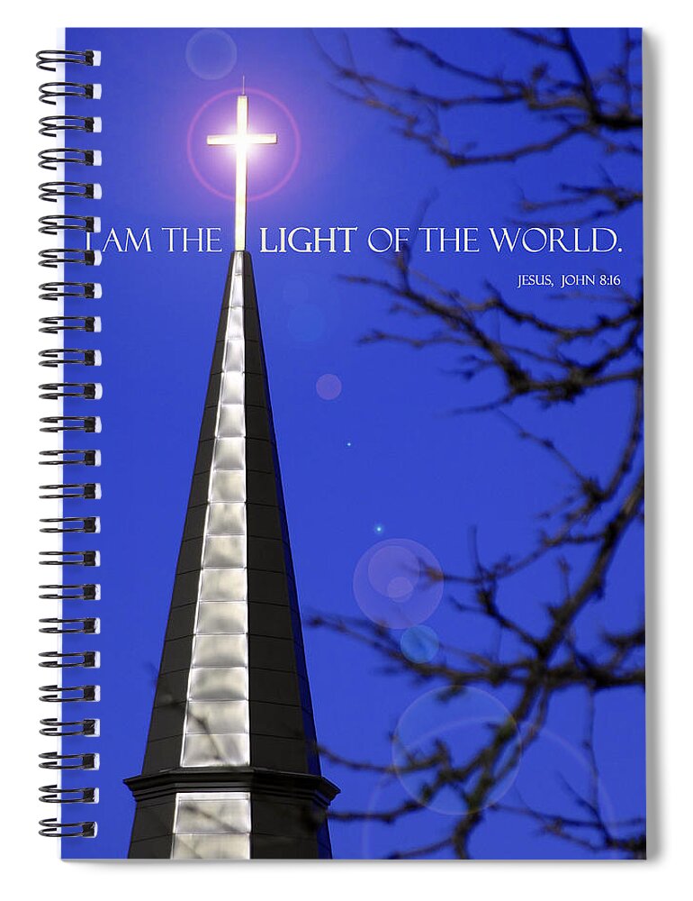 Light Of The World Spiral Notebook featuring the photograph Light of the World by David T Wilkinson