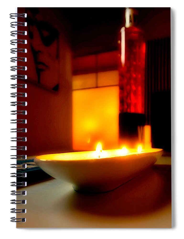 Lounge Spiral Notebook featuring the photograph Light the Bottle by Melinda Ledsome