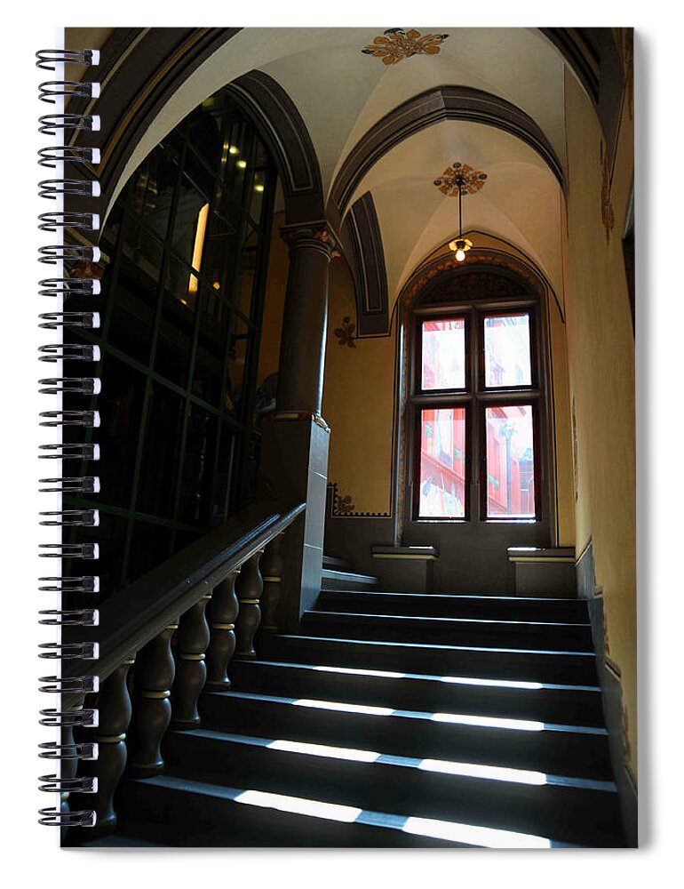 Europe Spiral Notebook featuring the photograph Lighted Stairs by Richard Gehlbach