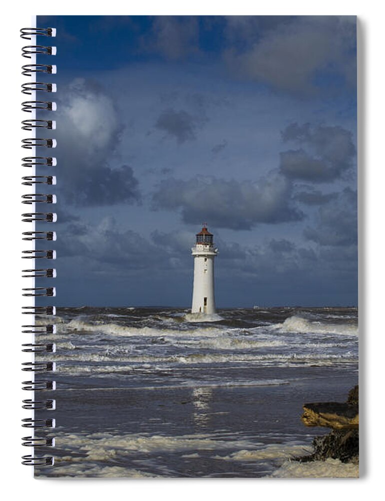 Light House Spiral Notebook featuring the photograph lighthouse at New Brighton by Spikey Mouse Photography