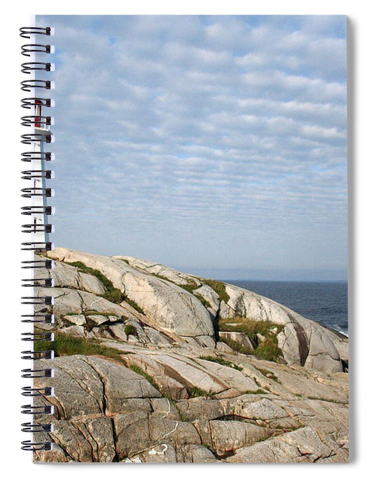 Lighthouse Spiral Notebook featuring the photograph Lighthouse at Peggys Point Nova Scotia by Thomas Marchessault