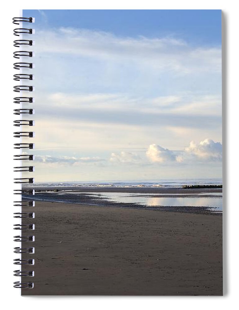  Silver Man Spiral Notebook featuring the photograph Lighthouse at Talacre by Spikey Mouse Photography