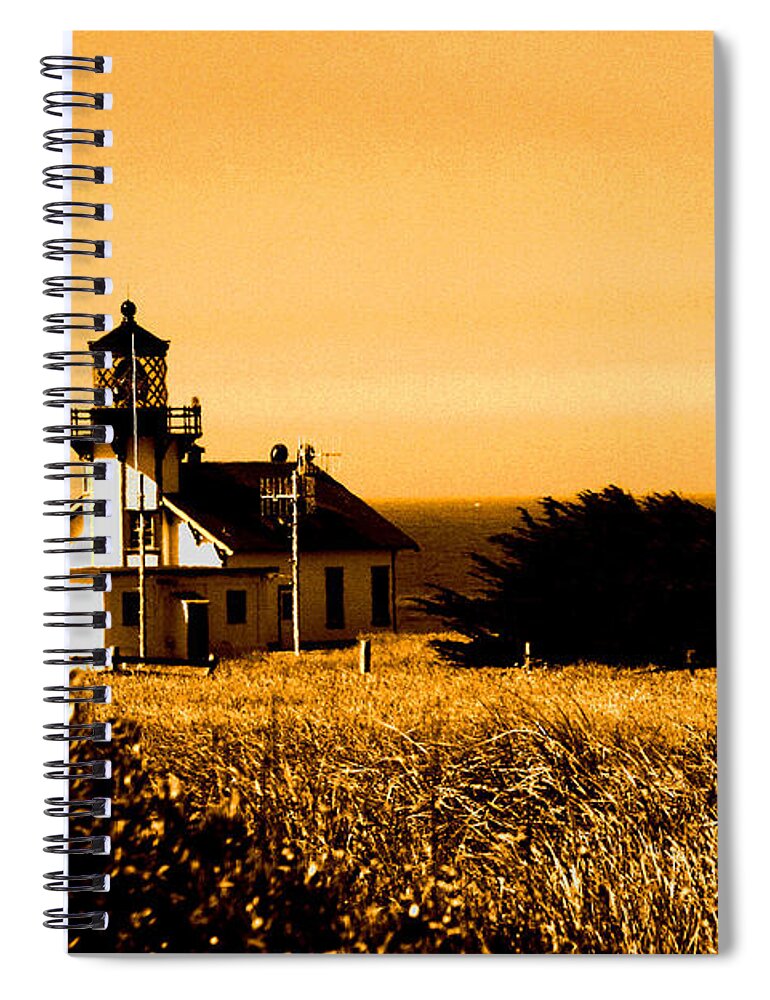 Lighthouse Spiral Notebook featuring the photograph Lighthouse in Autumn by Joseph Coulombe