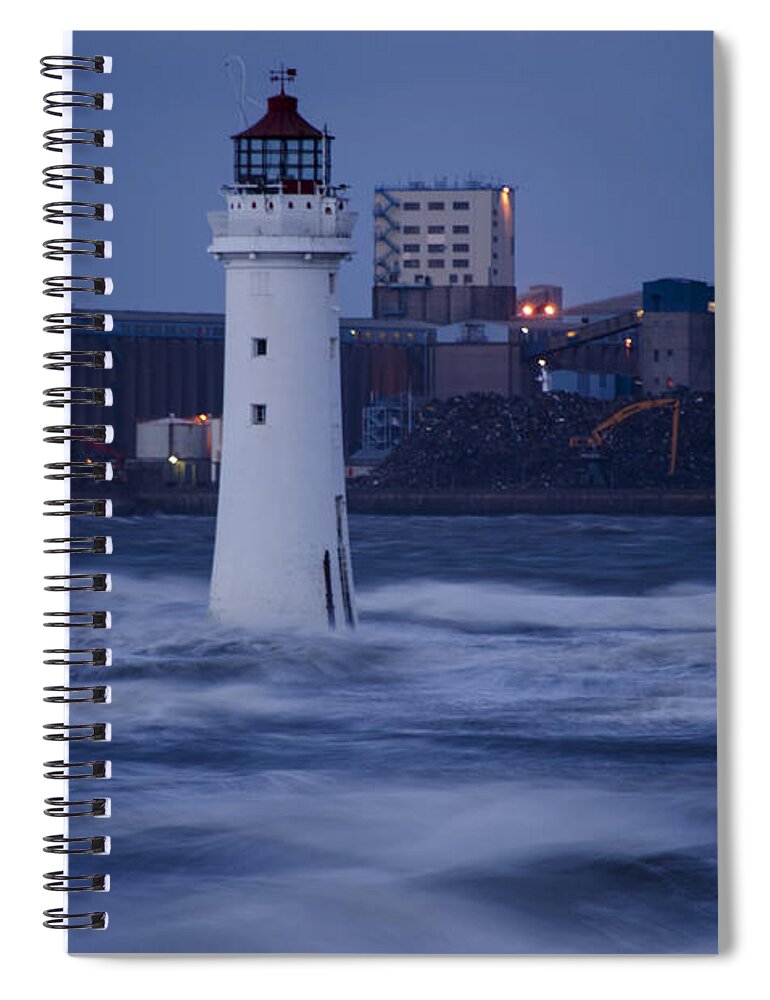 Lighthouse Spiral Notebook featuring the photograph Lighthouse in the Storm by Spikey Mouse Photography