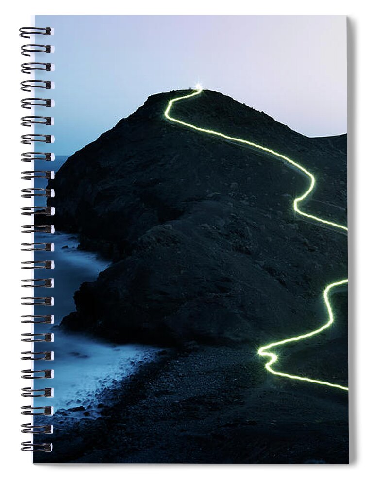 Scenics Spiral Notebook featuring the photograph Lightning Trail by Henrik Sorensen