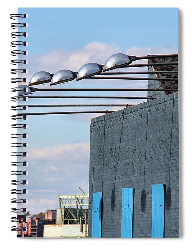 Building Spiral Notebook featuring the photograph Lights Above by Rory Siegel