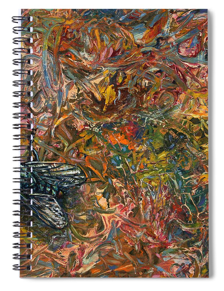 Fly Spiral Notebook featuring the painting Like a Fly on Paint by James W Johnson