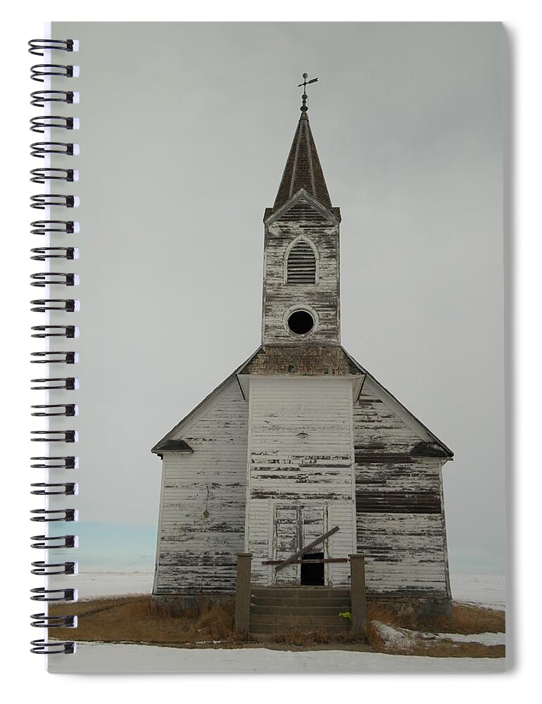 Churches Spiral Notebook featuring the photograph Like An Angel Boarded Up by Jeff Swan