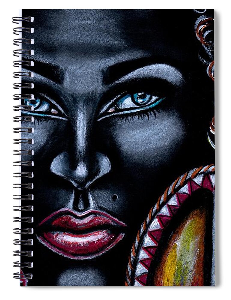 Artbyria Spiral Notebook featuring the photograph Like the twists of my loose bantu knots- don't get it twisted- I call All the shots by Artist RiA