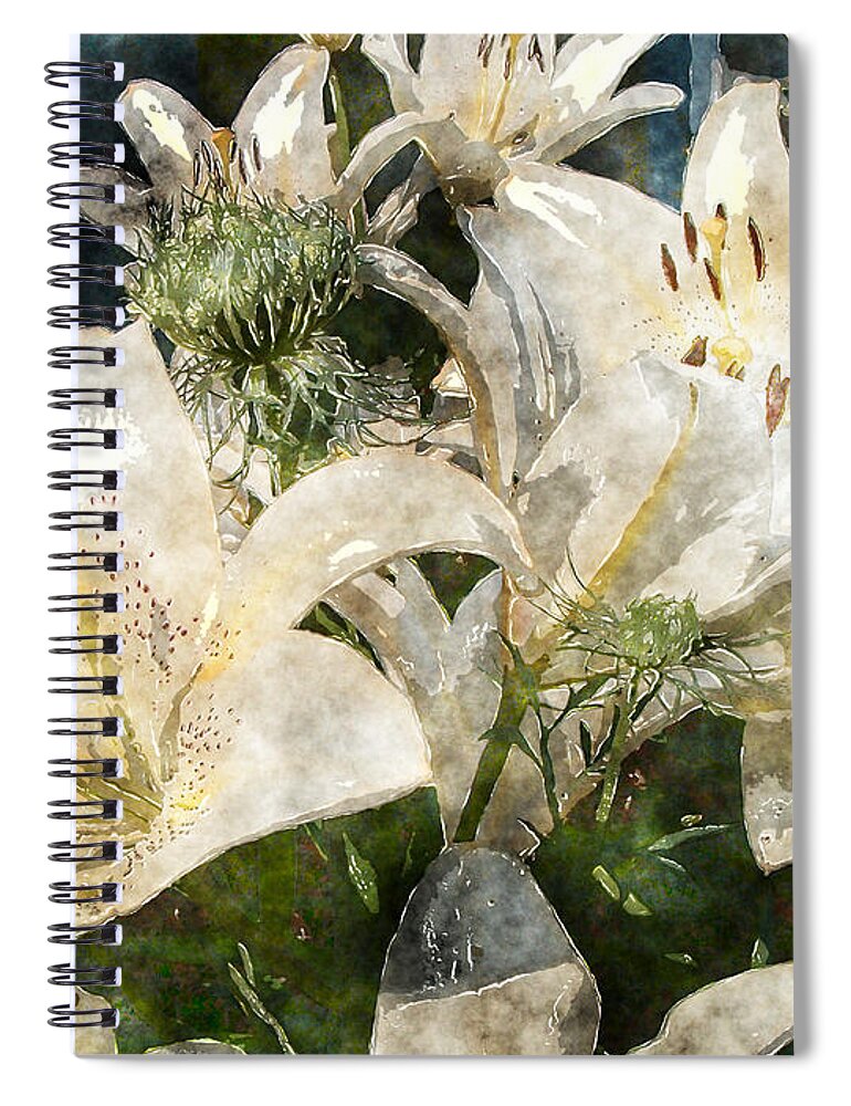 Lily Spiral Notebook featuring the photograph Lilies for Easter by Claire Bull