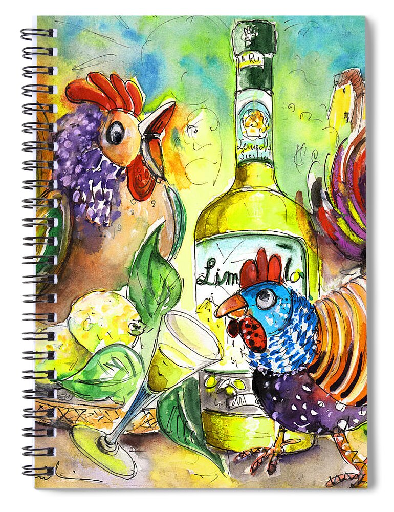 Travel Spiral Notebook featuring the painting Limoncello di Sicilia by Miki De Goodaboom