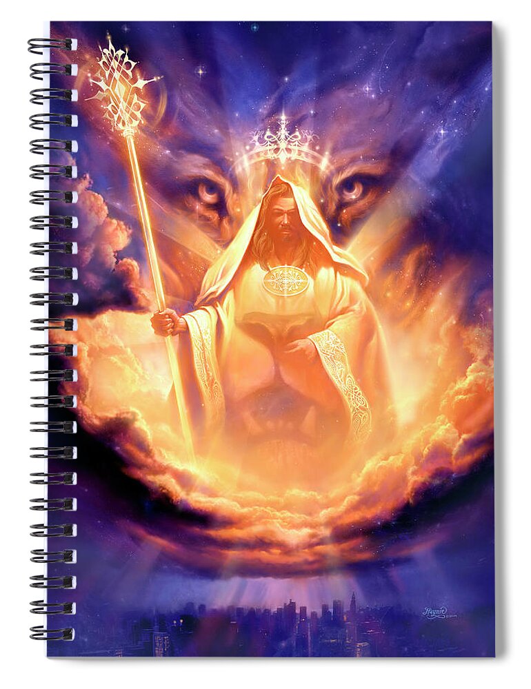 Jeff Haynie Spiral Notebook featuring the painting Lion of Judah by Jeff Haynie