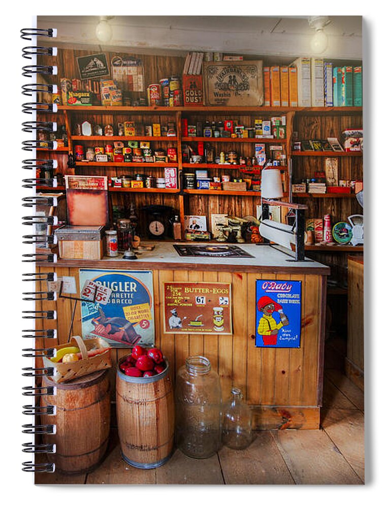 1950s Spiral Notebook featuring the photograph Little Country Grocery by Debra and Dave Vanderlaan