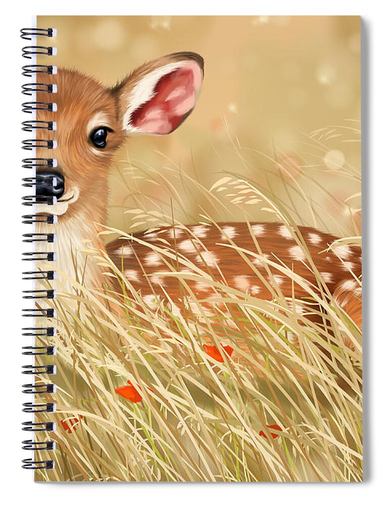 Ipad Spiral Notebook featuring the painting Little fawn by Veronica Minozzi