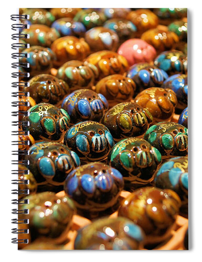 Pig Spiral Notebook featuring the digital art Little pigs by Ron Harpham