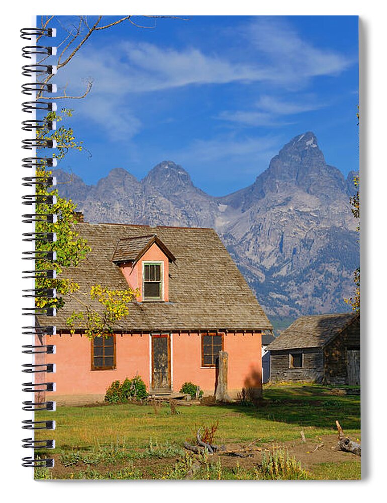 Grand Teton National Park Spiral Notebook featuring the photograph Little Pink House by Greg Norrell