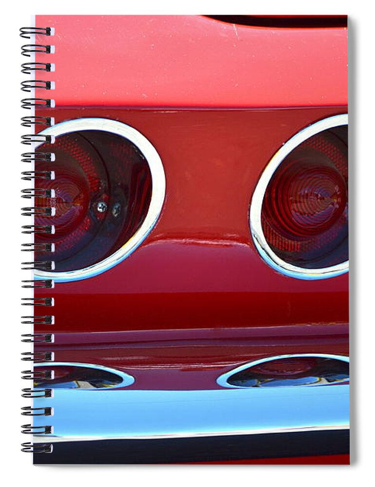 Red Spiral Notebook featuring the photograph Little Red Corvette by Dean Ferreira