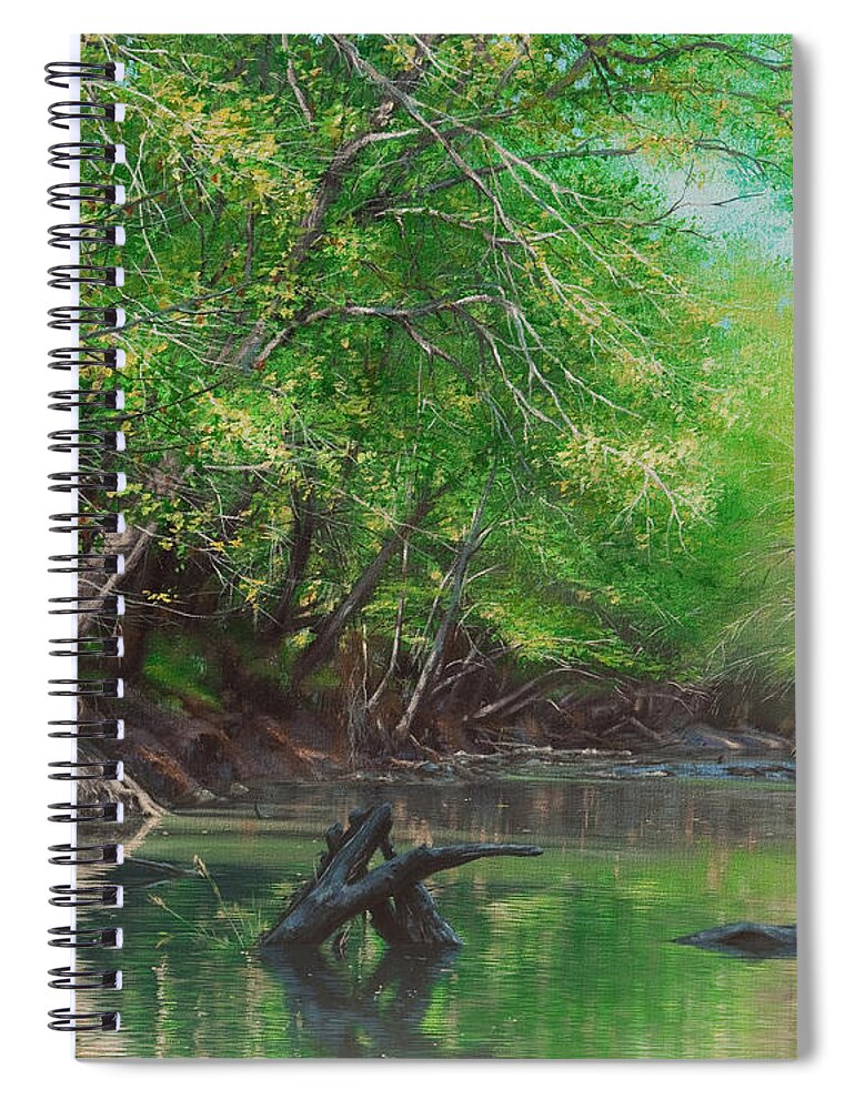Little Red River Spiral Notebook featuring the painting Little Red Morning by Glenn Pollard
