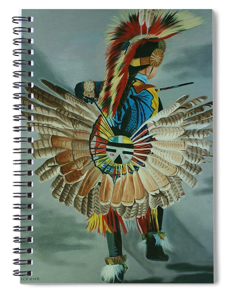 Cherokee Spiral Notebook featuring the painting Little Warrior by Jill Ciccone Pike