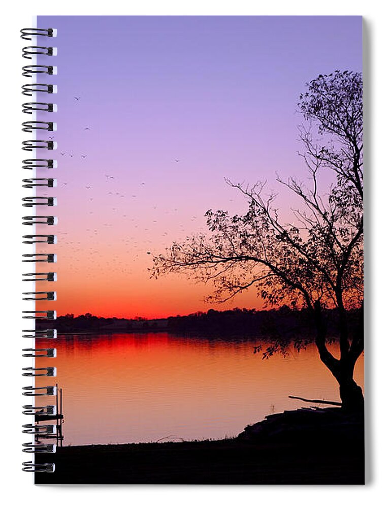 Little Waverly Lake Spiral Notebook featuring the photograph Little Waverly Lake at Sunset by Robert Meyers-Lussier