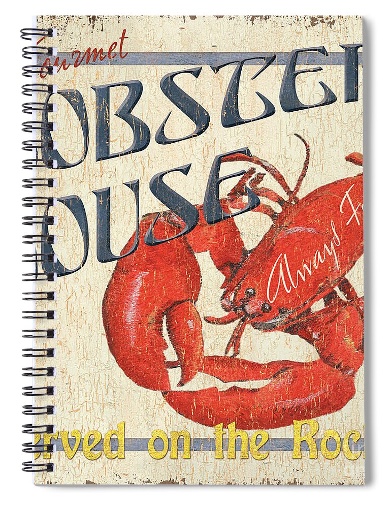 Lobster Spiral Notebook featuring the painting Lobster House by Debbie DeWitt