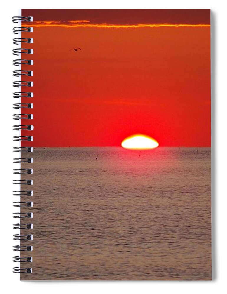 Lobster Spiral Notebook featuring the photograph Lobster Pots Dance In The Sea At Sunrise by Eunice Miller