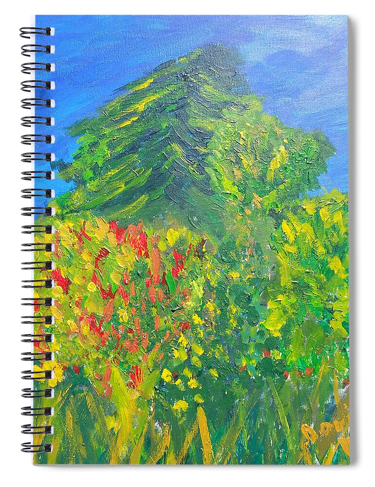 Trees Spiral Notebook featuring the painting Local Trees by David Trotter