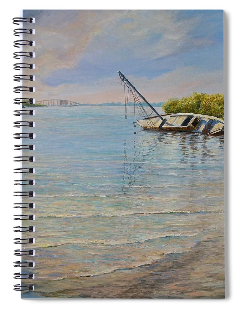 Sailboat Spiral Notebook featuring the painting Locked by AnnaJo Vahle