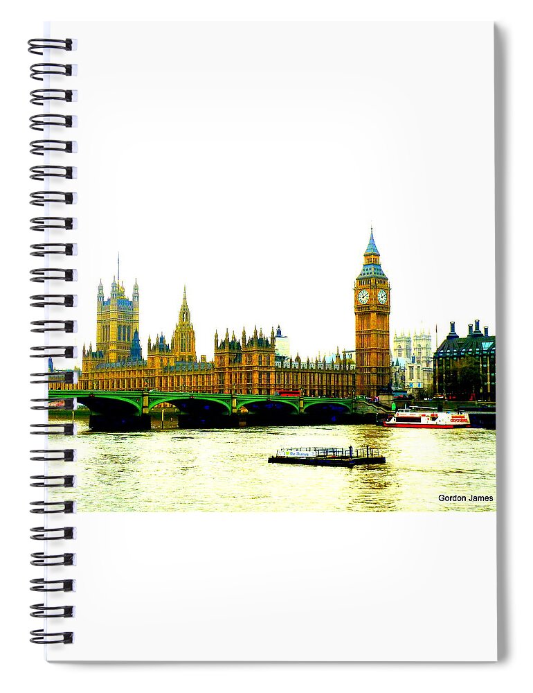 Landscape Spiral Notebook featuring the photograph London Icon 7 by Gordon James
