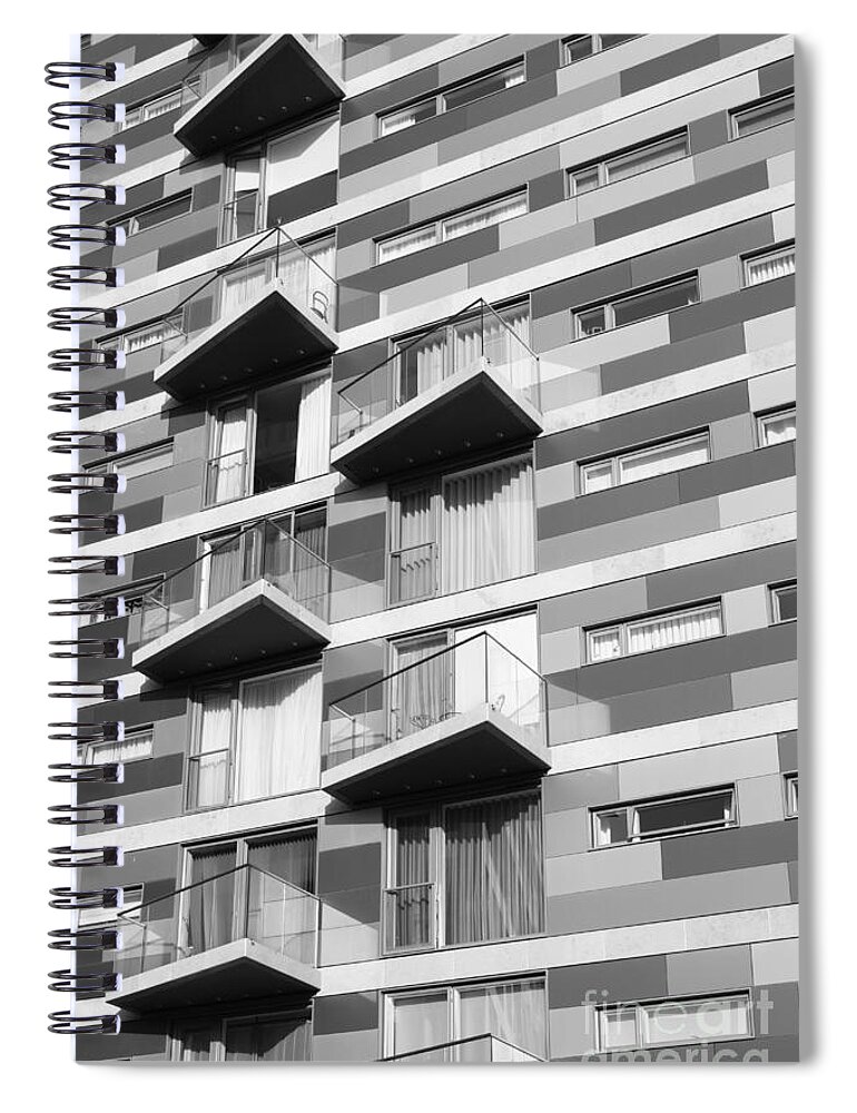 London City Mono Spiral Notebook featuring the photograph London Life by Julia Gavin