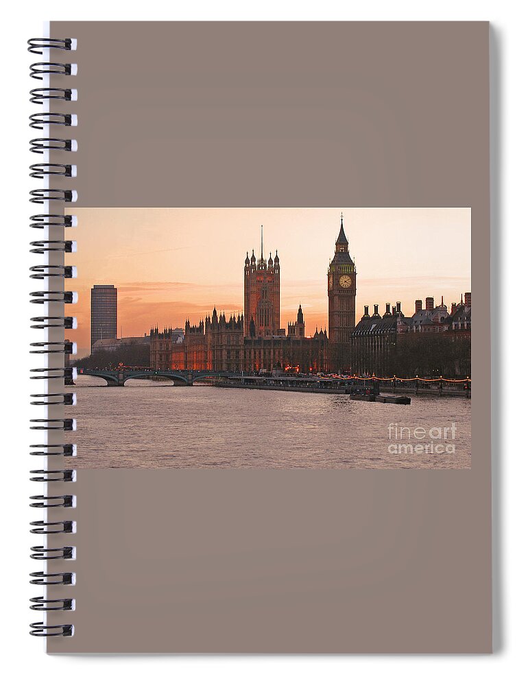 London Spiral Notebook featuring the photograph London Lights by Ann Horn